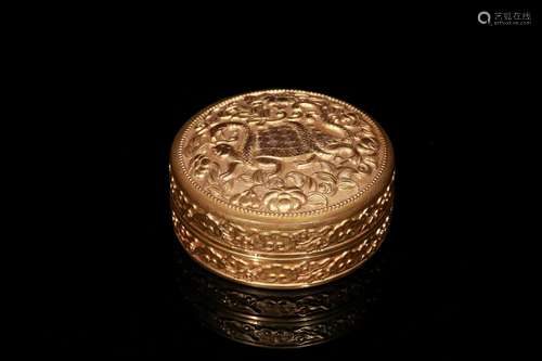 A Gilt Bronze Box With Lid