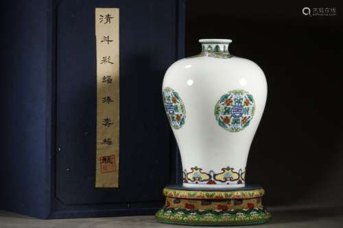A Porcelain Doucai Meiping Vase