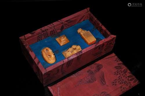 Set Of Tianhuang Stone Seals, Bai Shi Mark