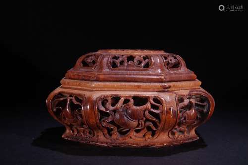 A Bamboo Censer With Lid