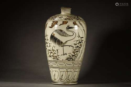 A Cizhou Kiln Porcelain Meiping Vase
