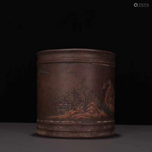 A Zisha Brush Pot