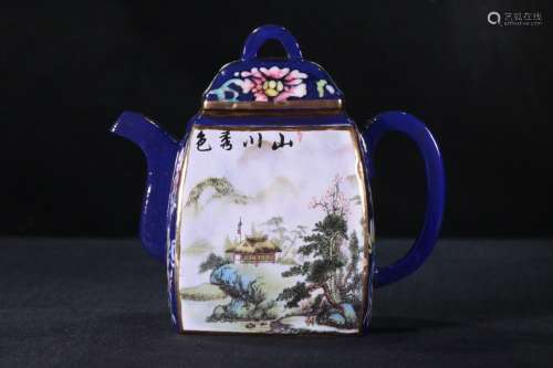 A Zisha Teapot Of Enameled Figure-Story