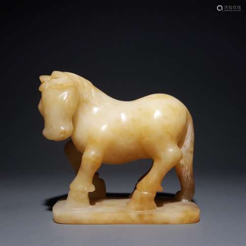 chinese carved hetian jade figure of horse