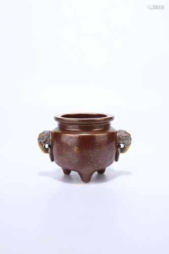 chinese bronze-imitation glazed incense burner