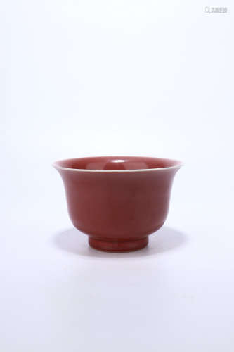 chinese sacrificial red glazed porcelain cup