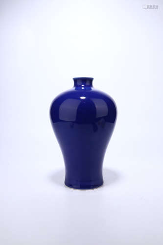 chinese sacrificial blue glazed porcelain meiping