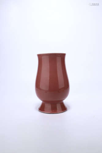 chinese sacrificial red glazed porcelain jar