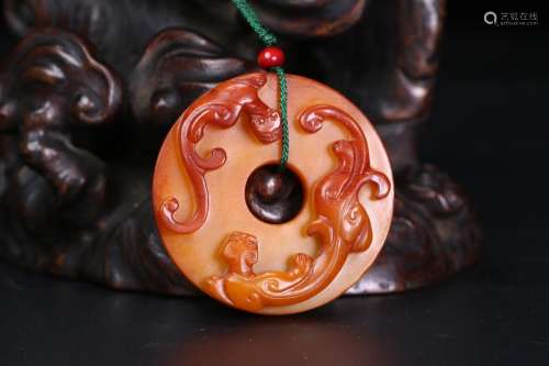 Hetian Jade Dragon Carved Pendant