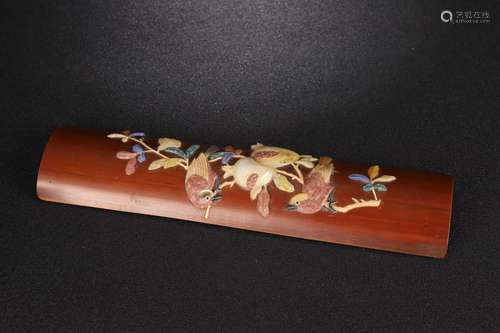 Bamboo Arm Rest With Auspicious Pattern