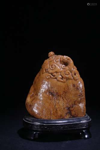 Tianhuang Stone Dragon Carved Mountain Ornament