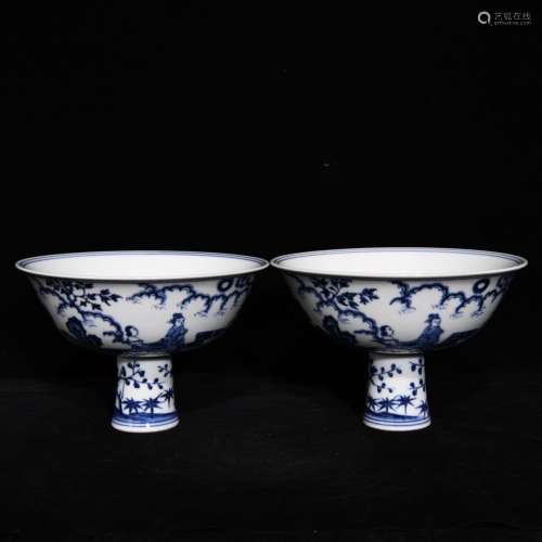 Porcelain Blue&White Story Carved Bowl