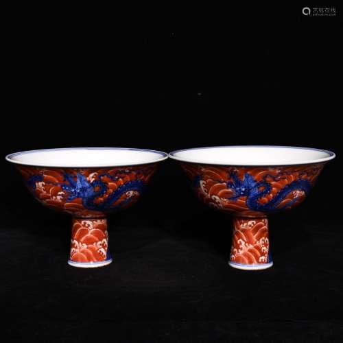 Porcelain Blue&White Alum Red Bowl