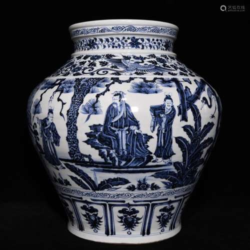 Porcelain Blue&White Story Pattern Jar