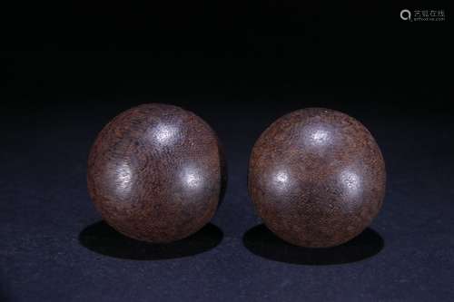 Pair Of Agarwood Health Balls