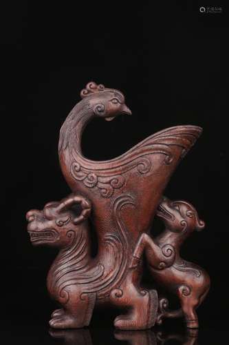 Agarwood Phoenix Pattern Zun