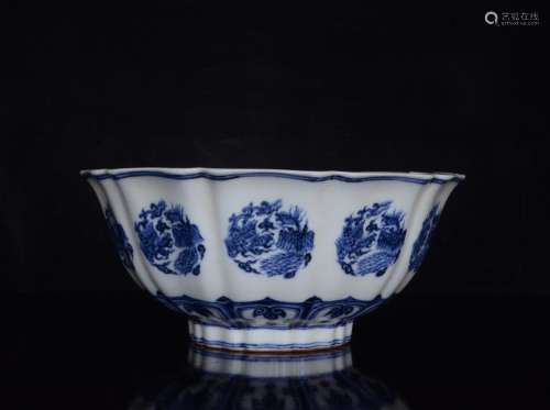 Porcelain Blue&White Phoenix Bowl