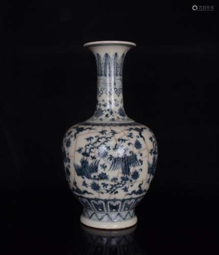 Porcelain Blue&White Phoenix Pattern Vase