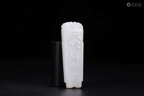 Hetian Jade Story&Potery Carved Pendant