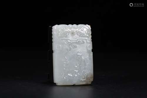 Hetian Jade Story&Poetry Carved Pendant