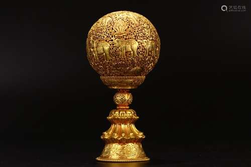 Gilt Bronze Auspicious Pattern Ornament