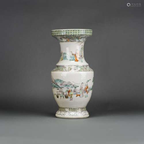 A CHINESE FAMILLE ROSE 'FIGURAL' BALUSTER VASE