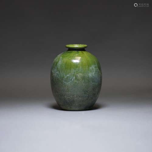 A CHINESE GREEN GLAZED JAR