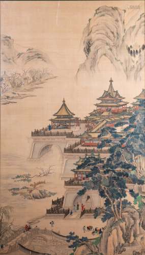 ANONYMOUS (QING DYNASTY), A CHINESE PAINTING OF LANDSCAPE
