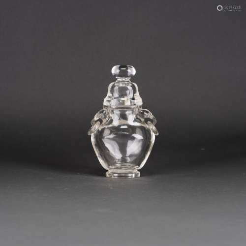 A CHINESE ROCK CRYSTAL VASE AND COVER