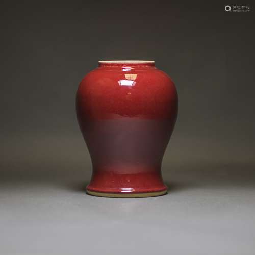 A CHINESE COPPER-RED-GLAZED VASE, MEIPING