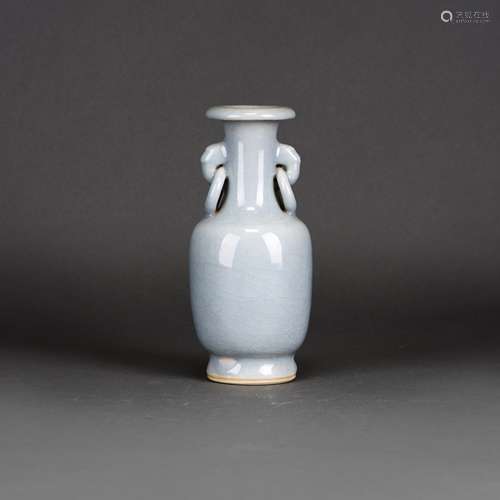 A CHINESE SKY-BLUE-GLAZED VASE