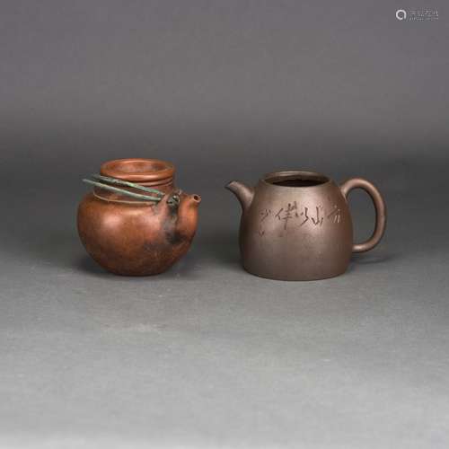 LOT OF 2, A GROUP OF CHINESE ZISHA TEAPOTS