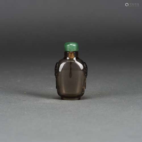 A CHINESE BROWN CRYSTAL SNUFF BOTTLE