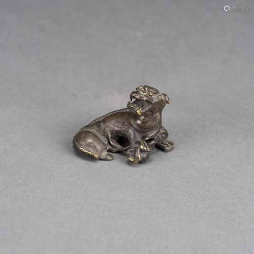 A CHINESE BRONZE LION PAPER WEIGHT