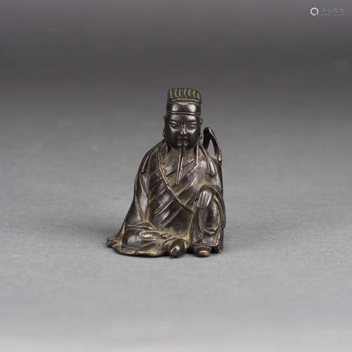 A CHINESE BRONZE FIGURE OF LV DONG BIN