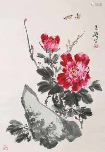 A Chinese Flowers Painting, Wang Xuetao Mark