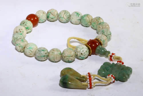 JADEITE STRING BRACELET WITH 18 BEADS