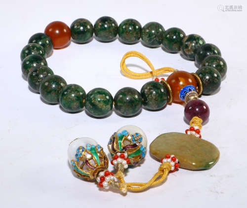 JADEITE STRING BRACELET WITH 18 BEADS