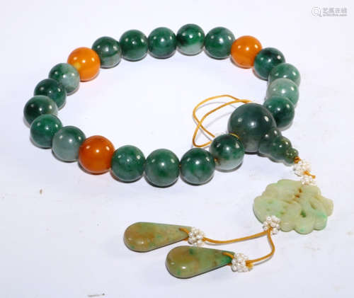 JADEITE STRING BRACELET WITH 18 BEADS