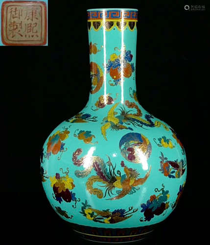 KANGXINIANZHI MARK ENAMELED GLAZE VASE