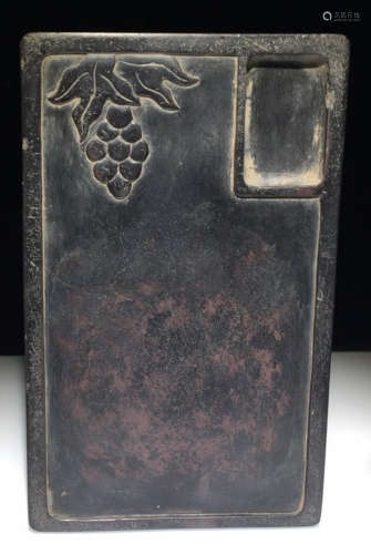INK SLAB CARVED WITH GRAPES