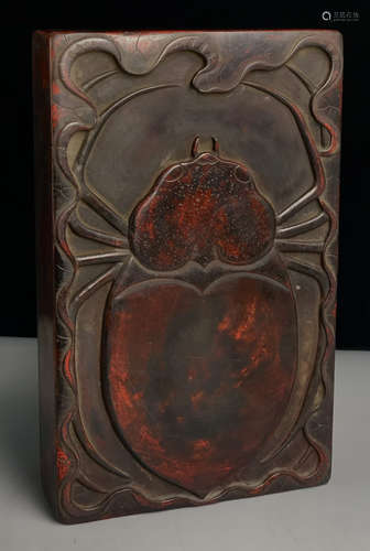 INK SLAB CARVED WITH POETRY&SPIDER