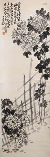 A SCROLL PAINTING OF CHRYSANTHEMUM, WU CHANG SHUO MARK