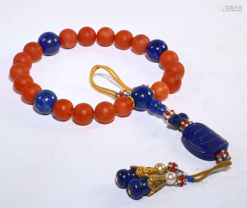 AGATE STRING BRACELET WITH 18 BEADS