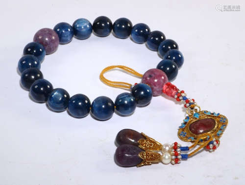 KYANITE STRING BRACELET WITH 18 BEADS