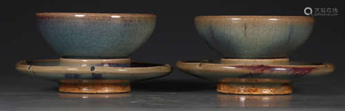 PAIR OF JUN YAO PURPLE GLAZE BOWL