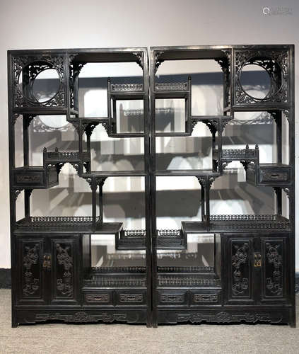 XIAOYE ZITAN WOOD CARVED SHELF