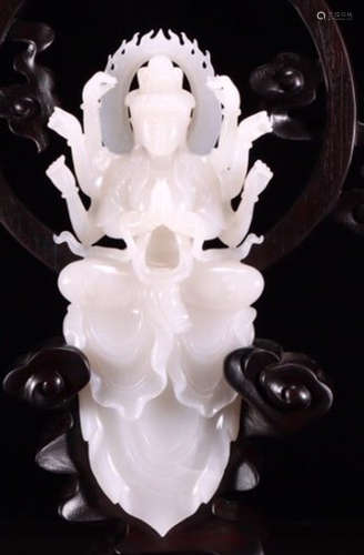 HETIAN JADE GUANYIN BUDDHA STATUE