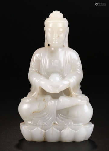 HETIAN JADE CARVED VAIROCANA BUDDHA