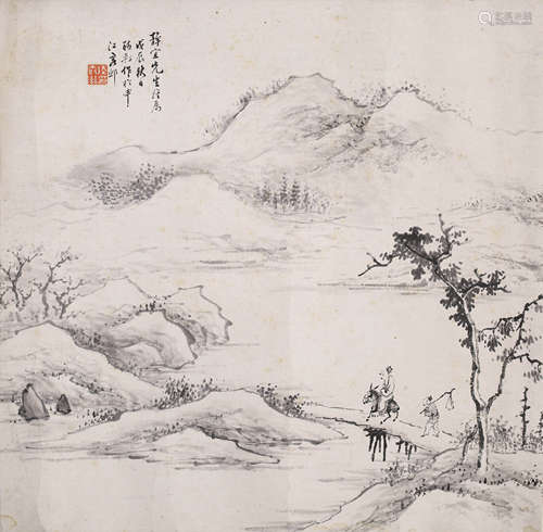 A PAINTING OF MOUNTAINS AND RIVERS, LU SHU ZI MARK